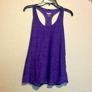 Kirkland Signature large workout tank top in purple and gray.